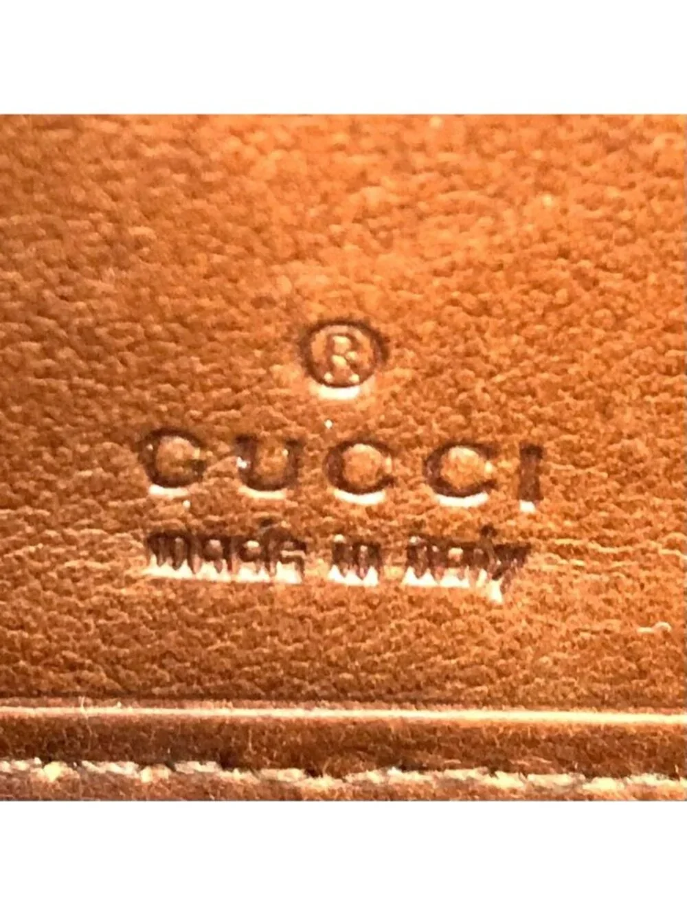 Gucci Woven Web Zip Around Leather Brown Wallet Gold - Picture 4 of 15